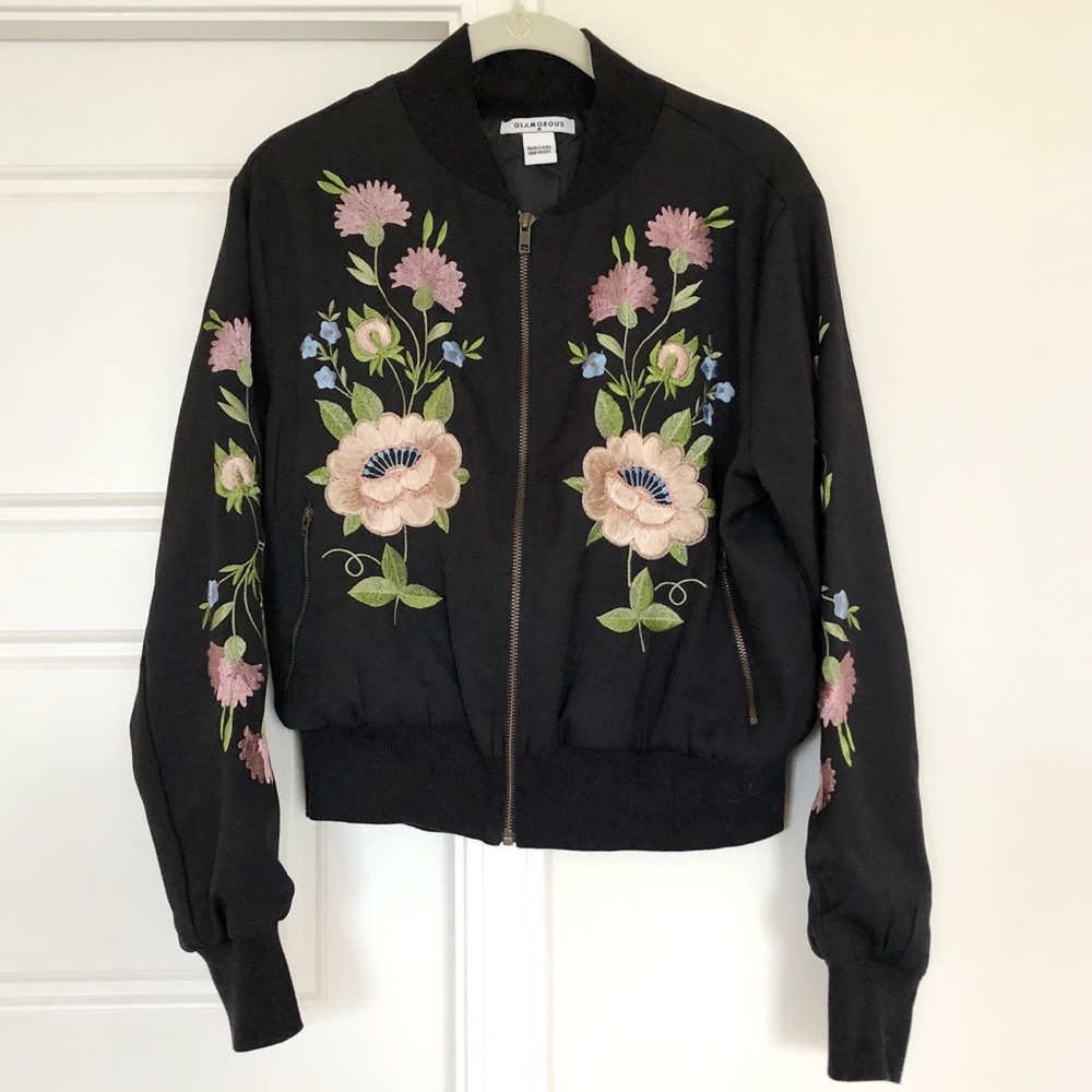 Embroidered bomber jacket